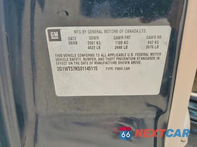 Zdjęcie 12 z 12 samochodu: 2009 CHEVROLET IMPALA 1LT VIN:2G1WT57K591145115 - miniatura