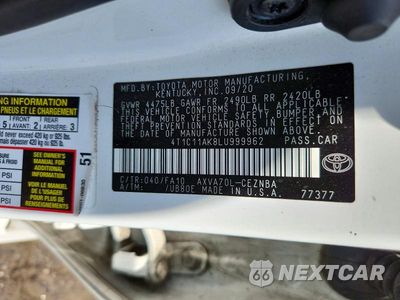 Zdjęcie 12 z 12 samochodu: 2020 TOYOTA CAMRY LE VIN:4T1C11AK8LU999962 - miniatura