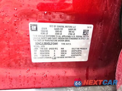 Zdjęcie 13 z 13 samochodu: 2016 CHEVROLET TRAX 1LT VIN:3GNCJLSBXGL213441 - miniatura