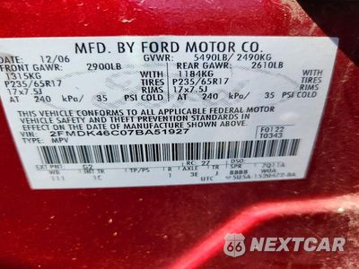 Zdjęcie 13 z 13 samochodu: 2007 FORD EDGE SE VIN:2FMDK46C07BA51927 - miniatura