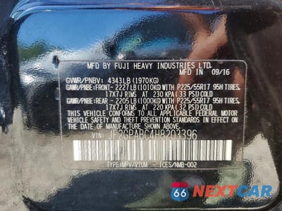 Zdjęcie 13 z 13 samochodu: 2017 SUBARU CROSSTREK PREMIUM VIN:JF2GPABC4H8203396 - miniatura