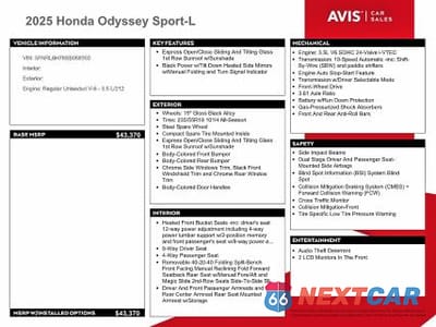 Zdjęcie 13 z 14 samochodu: 2025 HONDA ODYSSEY SPORT-L VIN:5FNRL6H78SB058350 - miniatura