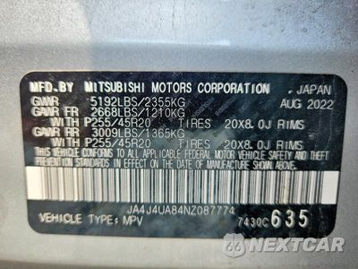 Zdjęcie 13 z 13 samochodu: 2022 MITSUBISHI OUTLANDER SE VIN:JA4J4UA84NZ087774 - miniatura