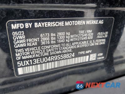 Zdjęcie 13 z 13 samochodu: 2024 BMW X5 SDRIVE 40I VIN:5UX13EU04R9S58824 - miniatura