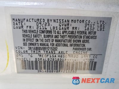 Zdjęcie 13 z 13 samochodu: 2024 NISSAN SENTRA S VIN:3N1AB8BV8RY215282 - miniatura