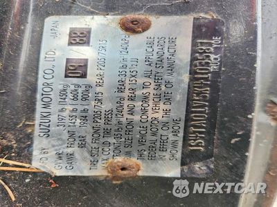 Zdjęcie 12 z 12 samochodu: 1989 SUZUKI SIDEKICK JX VIN:JS4TA01V5K4103587 - miniatura