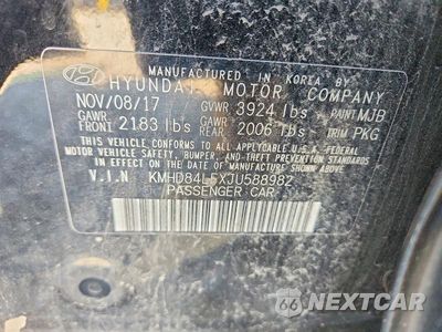 Zdjęcie 12 z 12 samochodu: 2018 HYUNDAI ELANTRA SEL VIN:KMHD84LFXJU588982 - miniatura