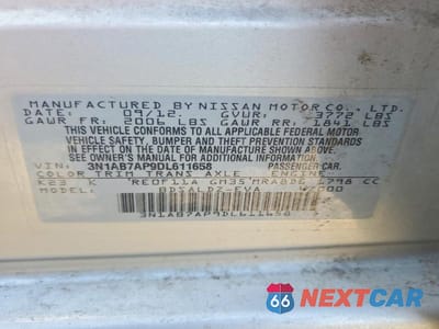 Zdjęcie 13 z 13 samochodu: 2013 NISSAN SENTRA S VIN:3N1AB7AP9DL611658 - miniatura