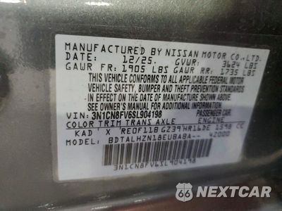 Zdjęcie 12 z 12 samochodu: 2025 NISSAN VERSA SR VIN:3N1CN8FV6SL904198 - miniatura