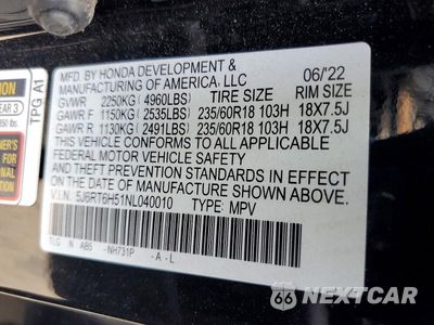 Zdjęcie 14 z 14 samochodu: 2022 HONDA CR-V EX VIN:5J6RT6H51NL040010 - miniatura
