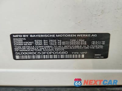Zdjęcie 14 z 14 samochodu: 2015 BMW X5 XDRIVE35I VIN:5UXKR0C53F0P05680 - miniatura