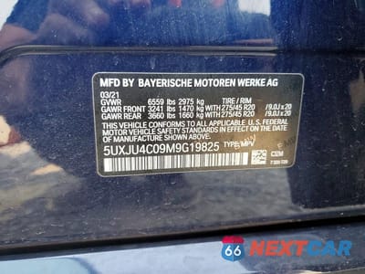 Zdjęcie 13 z 13 samochodu: 2021 BMW X5 M50I VIN:5UXJU4C09M9G19825 - miniatura