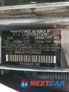 Zdjęcie 12 z 12 samochodu: 2026 KIA K5 LXS VIN:KNAG24J70T5458704 - miniatura