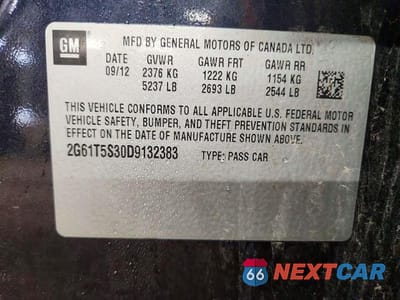 Zdjęcie 12 z 12 samochodu: 2013 CADILLAC XTS PREMIUM COLLECTION VIN:2G61T5S30D9132383 - miniatura