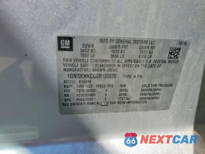 Zdjęcie 14 z 14 samochodu: 2016 CHEVROLET SUBURBAN K1500 LT VIN:1GNSKHKC6GR185578 - miniatura
