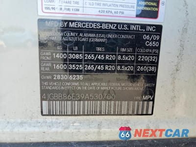 Zdjęcie 13 z 13 samochodu: 2009 MERCEDES-BENZ ML 350 VIN:4JGBB86E39A530700 - miniatura