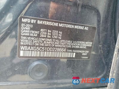 Zdjęcie 12 z 12 samochodu: 2013 BMW 528 I VIN:WBAXG5C51DD228664 - miniatura