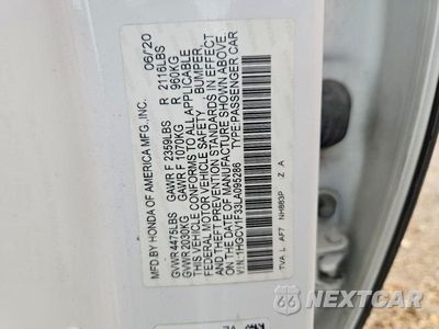 Zdjęcie 12 z 12 samochodu: 2020 HONDA ACCORD SPORT VIN:1HGCV1F33LA095286 - miniatura
