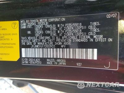 Zdjęcie 13 z 13 samochodu: 2007 LEXUS RX 400H VIN:JTJGW31U172003923 - miniatura