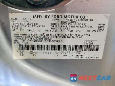 Zdjęcie 12 z 12 samochodu: 2016 FORD F250 SUPER DUTY VIN:1FT7X2B60GED07995 - miniatura
