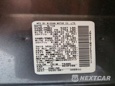 Zdjęcie 25 z 26 samochodu: 2014 NISSAN MURANO S VIN:JN8AZ1MW2EW500717 - miniatura