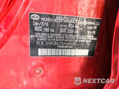 Zdjęcie 12 z 12 samochodu: 2017 HYUNDAI ELANTRA SE VIN:5NPD84LF0HH176031 - miniatura