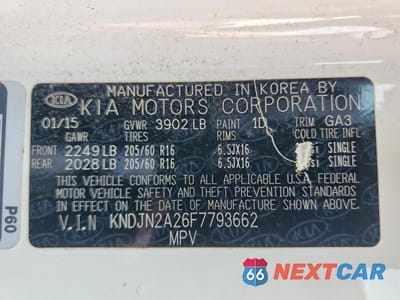 Zdjęcie 13 z 13 samochodu: 2015 KIA SOUL BASE VIN:KNDJN2A26F7793662 - miniatura
