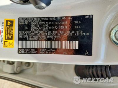 Zdjęcie 13 z 13 samochodu: 2015 TOYOTA HIGHLANDER XLE VIN:5TDKKRFH7FS043275 - miniatura
