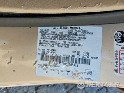 Zdjęcie 12 z 12 samochodu: 2006 FORD FUSION SE VIN:3FAHP07106R105312 - miniatura