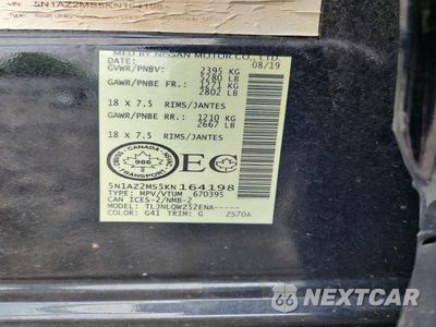 Zdjęcie 13 z 13 samochodu: 2019 NISSAN MURANO S VIN:5N1AZ2MS5KN164198 - miniatura