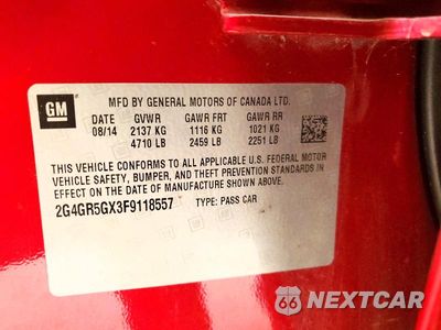 Zdjęcie 12 z 12 samochodu: 2015 BUICK REGAL PREMIUM VIN:2G4GR5GX3F9118557 - miniatura
