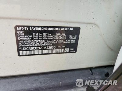 Zdjęcie 12 z 12 samochodu: 2022 BMW X5 XDRIVE40I VIN:5UXCR6C02N9M43656 - miniatura