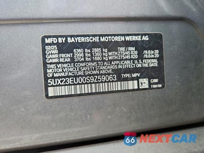 Zdjęcie 14 z 14 samochodu: 2025 BMW X5 XDRIVE40I VIN:5UX23EU00S9Z59063 - miniatura