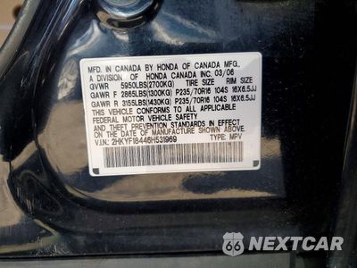 Zdjęcie 12 z 12 samochodu: 2006 HONDA PILOT EX VIN:2HKYF18446H531969 - miniatura