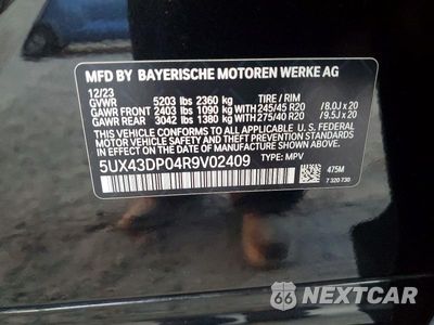 Zdjęcie 13 z 13 samochodu: 2024 BMW X3 SDRIVE30I VIN:5UX43DP04R9V02409 - miniatura