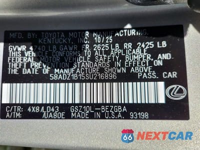 Zdjęcie 13 z 13 samochodu: 2025 LEXUS ES 350 BASE VIN:58ADZ1B15SU216896 - miniatura