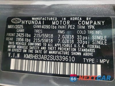 Zdjęcie 13 z 13 samochodu: 2025 HYUNDAI KONA SEL VIN:KM8HB3AB2SU339610 - miniatura