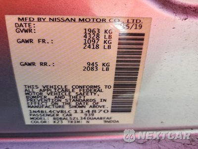 Zdjęcie 12 z 12 samochodu: 2020 NISSAN ALTIMA SR VIN:1N4BL4CV8LC114870 - miniatura