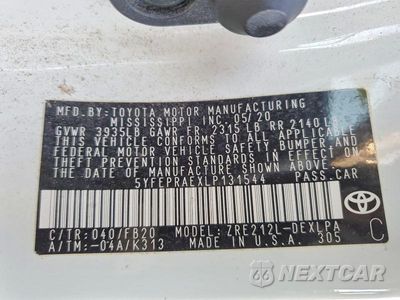 Zdjęcie 12 z 12 samochodu: 2020 TOYOTA COROLLA LE VIN:5YFEPRAEXLP131544 - miniatura