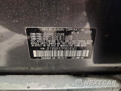 Zdjęcie 12 z 12 samochodu: 2023 SUBARU WRX PREMIUM VIN:JF1VBAF67P9824543 - miniatura