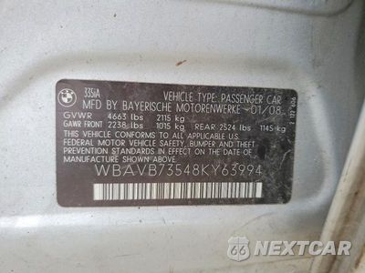 Zdjęcie 12 z 12 samochodu: 2008 BMW 335 I VIN:WBAVB73548KY63994 - miniatura