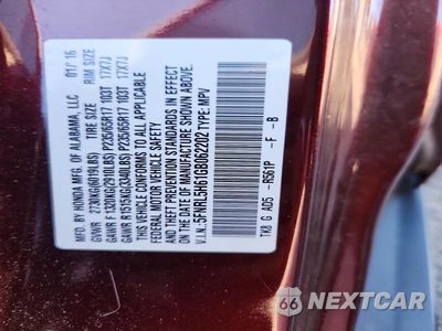 Zdjęcie 12 z 12 samochodu: 2016 HONDA ODYSSEY EXL VIN:5FNRL5H61GB062202 - miniatura