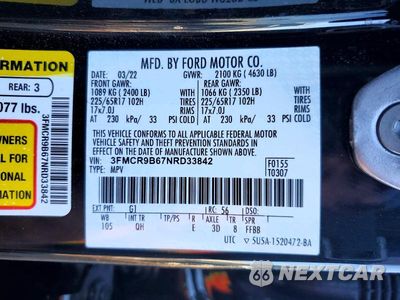 Zdjęcie 13 z 13 samochodu: 2022 FORD BRONCO SPORT BIG BEND VIN:3FMCR9B67NRD33842 - miniatura