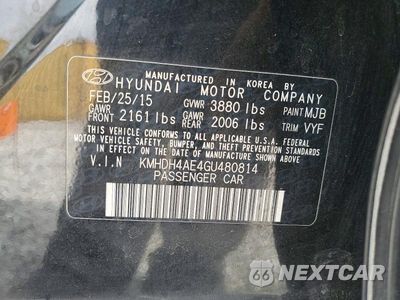 Zdjęcie 12 z 12 samochodu: 2016 HYUNDAI ELANTRA SE VIN:KMHDH4AE4GU480814 - miniatura