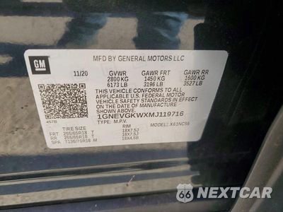 Zdjęcie 13 z 13 samochodu: 2021 CHEVROLET TRAVERSE LT VIN:1GNEVGKWXMJ119716 - miniatura