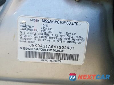 Zdjęcie 13 z 13 samochodu: 2004 INFINITI I35 BASE VIN:JNKDA31A64T202061 - miniatura