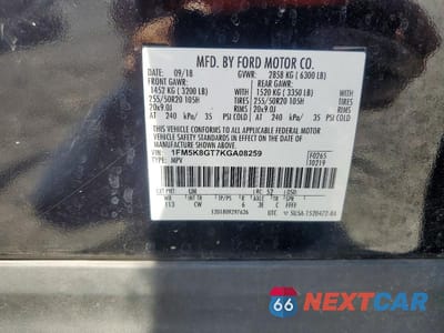 Zdjęcie 13 z 13 samochodu: 2019 FORD EXPLORER SPORT VIN:1FM5K8GT7KGA08259 - miniatura