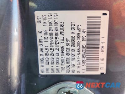 Zdjęcie 12 z 12 samochodu: 2008 ACURA RDX TECHNOLOGY VIN:5J8TB18598A002883 - miniatura