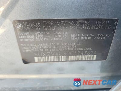 Zdjęcie 12 z 12 samochodu: 2012 BMW X5 XDRIVE35I VIN:5UXZV4C50CL747624 - miniatura