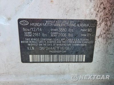 Zdjęcie 13 z 13 samochodu: 2015 HYUNDAI ELANTRA LIMITED VIN:5NPDH4AE7FH610677 - miniatura